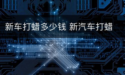 新车打蜡多少钱 新汽车打蜡