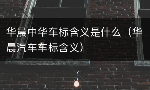 华晨中华车标含义是什么（华晨汽车车标含义）