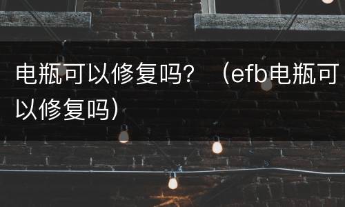 电瓶可以修复吗？（efb电瓶可以修复吗）