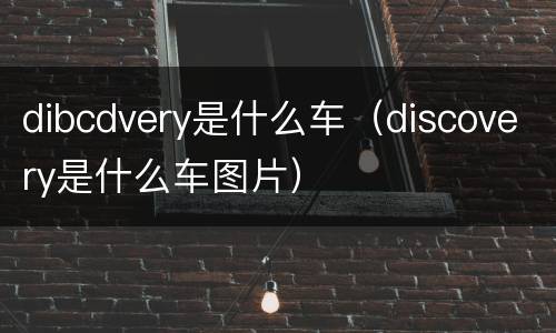dibcdvery是什么车（discovery是什么车图片）