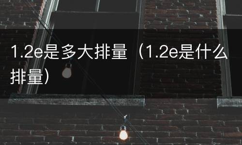 1.2e是多大排量（1.2e是什么排量）
