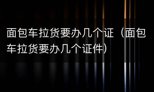 面包车拉货要办几个证（面包车拉货要办几个证件）