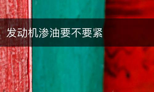 发动机渗油要不要紧