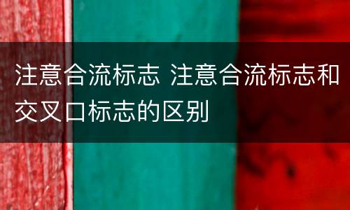 注意合流标志 注意合流标志和交叉口标志的区别