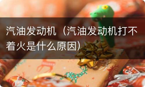 汽油发动机（汽油发动机打不着火是什么原因）