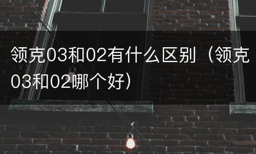 领克03和02有什么区别（领克03和02哪个好）