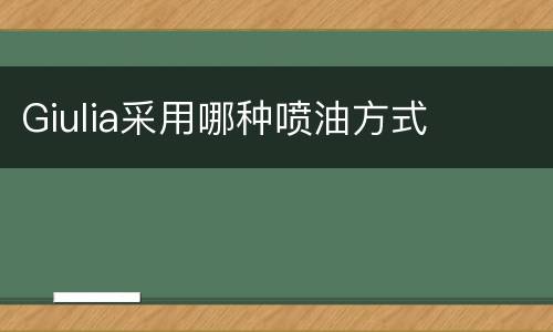 Giulia采用哪种喷油方式