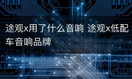 途观x用了什么音响 途观x低配车音响品牌