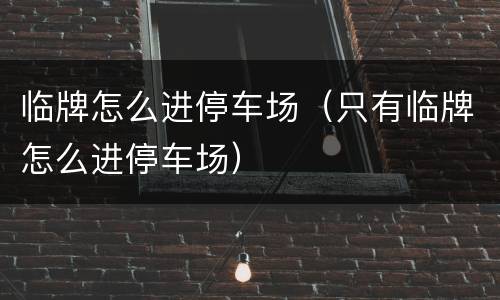 临牌怎么进停车场（只有临牌怎么进停车场）