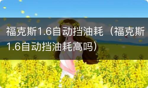 福克斯1.6自动挡油耗（福克斯1.6自动挡油耗高吗）