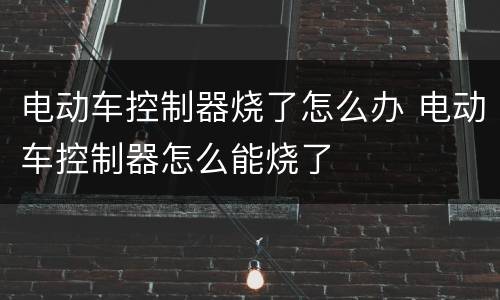电动车控制器烧了怎么办 电动车控制器怎么能烧了