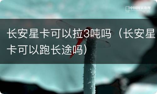 长安星卡可以拉3吨吗（长安星卡可以跑长途吗）