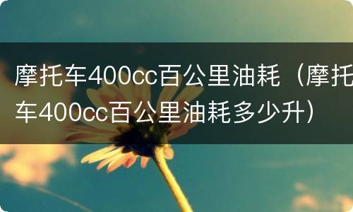 摩托车400cc百公里油耗（摩托车400cc百公里油耗多少升）