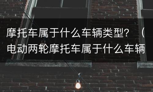 摩托车属于什么车辆类型？（电动两轮摩托车属于什么车辆类型）