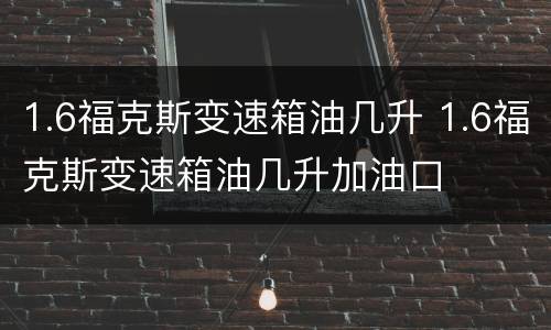 1.6福克斯变速箱油几升 1.6福克斯变速箱油几升加油口
