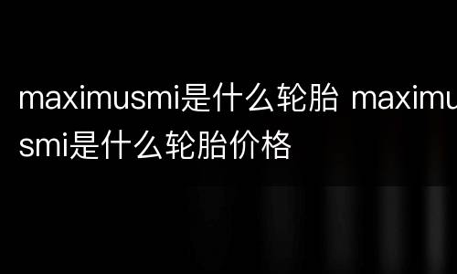 maximusmi是什么轮胎 maximusmi是什么轮胎价格