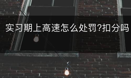 实习期上高速怎么处罚?扣分吗
