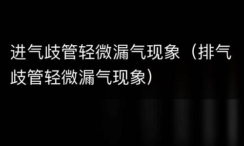 进气歧管轻微漏气现象（排气歧管轻微漏气现象）