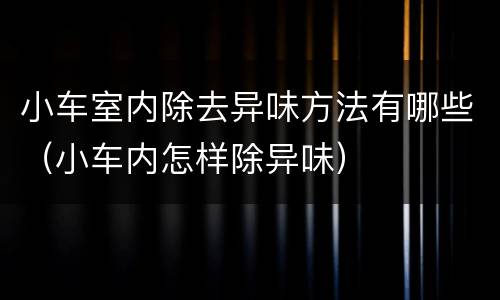 小车室内除去异味方法有哪些（小车内怎样除异味）