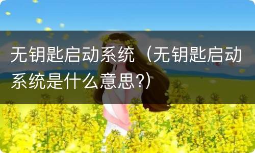 无钥匙启动系统（无钥匙启动系统是什么意思?）