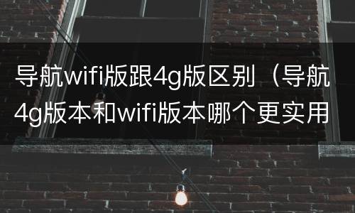 导航wifi版跟4g版区别（导航4g版本和wifi版本哪个更实用）