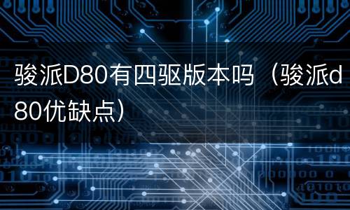 骏派D80有四驱版本吗（骏派d80优缺点）