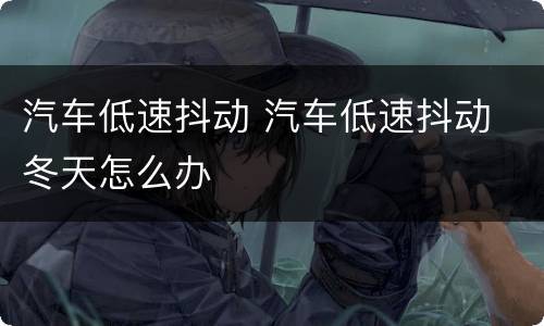 汽车低速抖动 汽车低速抖动 冬天怎么办