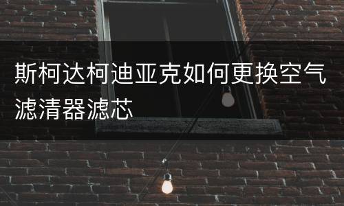 斯柯达柯迪亚克如何更换空气滤清器滤芯