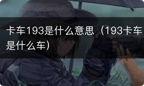 卡车193是什么意思（193卡车是什么车）