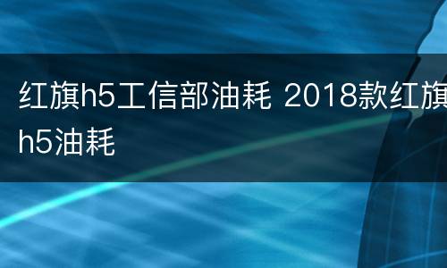 红旗h5工信部油耗 2018款红旗h5油耗