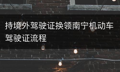 持境外驾驶证换领南宁机动车驾驶证流程