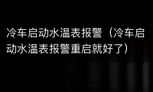 冷车启动水温表报警（冷车启动水温表报警重启就好了）