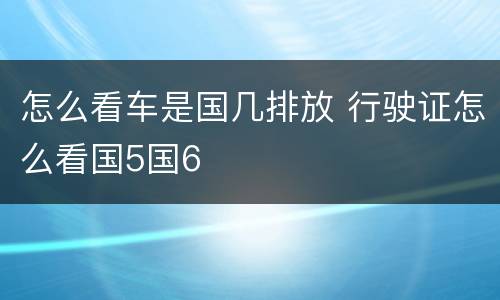 怎么看车是国几排放 行驶证怎么看国5国6