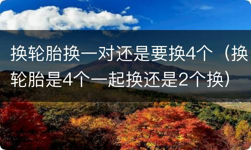 换轮胎换一对还是要换4个（换轮胎是4个一起换还是2个换）