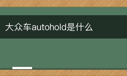 大众车autohold是什么