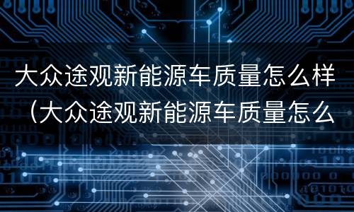 大众途观新能源车质量怎么样（大众途观新能源车质量怎么样知乎）