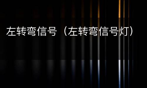 左转弯信号（左转弯信号灯）