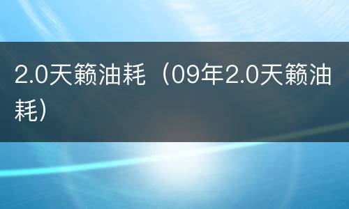 2.0天籁油耗（09年2.0天籁油耗）