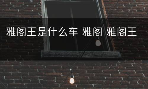 雅阁王是什么车 雅阁 雅阁王