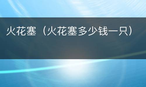 火花塞（火花塞多少钱一只）
