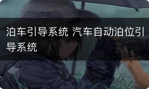 泊车引导系统 汽车自动泊位引导系统