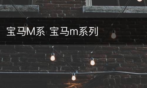 宝马M系 宝马m系列