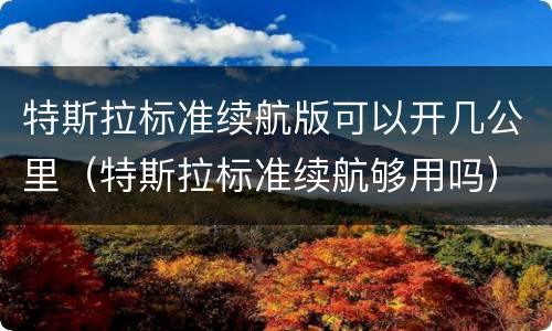 特斯拉标准续航版可以开几公里（特斯拉标准续航够用吗）