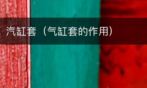 汽缸套（气缸套的作用）