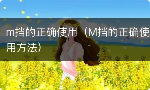 m挡的正确使用（M挡的正确使用方法）