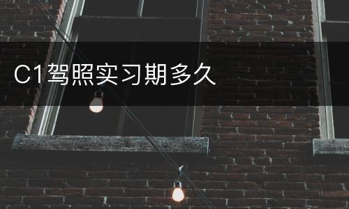 C1驾照实习期多久