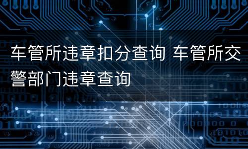 车管所违章扣分查询 车管所交警部门违章查询