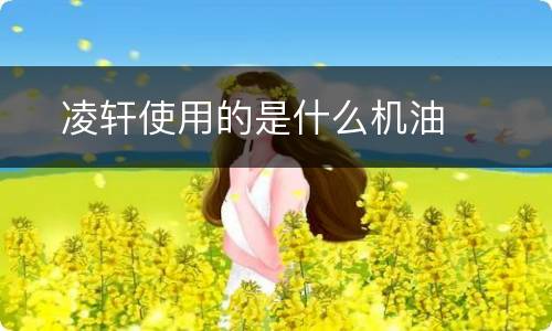 ​凌轩使用的是什么机油