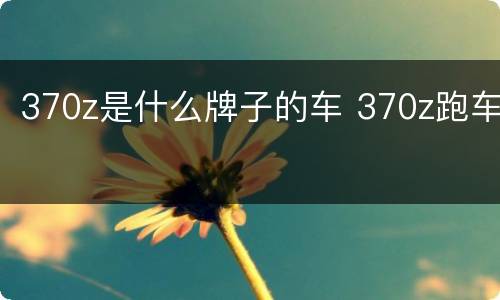 370z是什么牌子的车 370z跑车