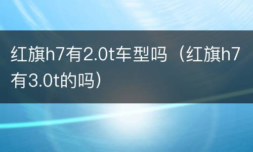 红旗h7有2.0t车型吗（红旗h7有3.0t的吗）